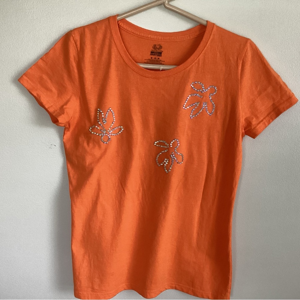 Hand Crafted Orange Fitted Short Sleeve Tee